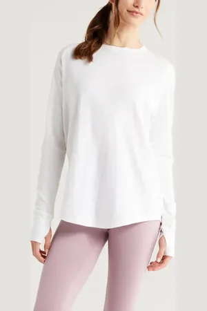 Zella Relaxed Washed 2.0 Long Sleeve Slub Tee in at Nordstrom, Size Medium