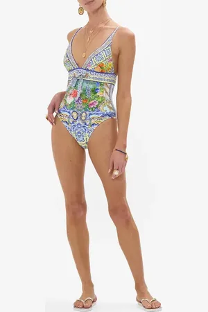 Camilla Eyelet Tie Tri One Piece at Nordstrom, Size Small Au