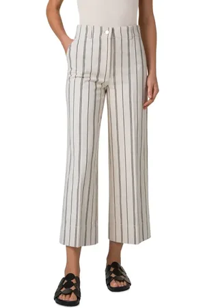 AKRIS Chiara Stripe Wide Leg Crop Jeans in at Nordstrom, Size 4