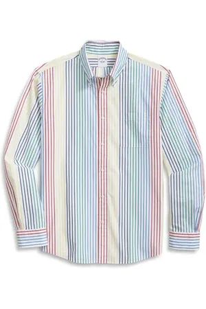 Brooks Brothers Friday Stripe Cotton Oxford Button-Down Shirt in at Nordstrom, Size Small