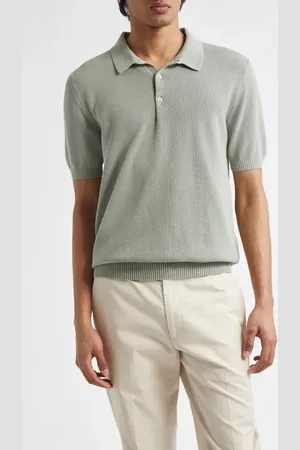 Boglioli Honeycomb Short Sleeve Cotton Polo Sweater in at Nordstrom, Size Xx-Large