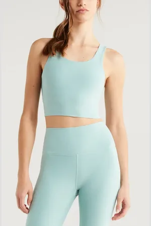 Zella Renew M??lange Support Crop Tank in at Nordstrom, Size X-Small
