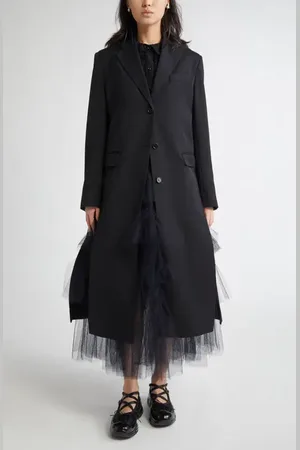 Simone Rocha Cutout Bow Detail Worsted Coat in at Nordstrom, Size 14