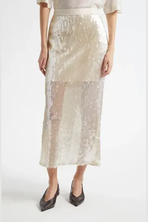 TWP Sylkie Sequin Semisheer Silk Skirt in at Nordstrom, Size 10