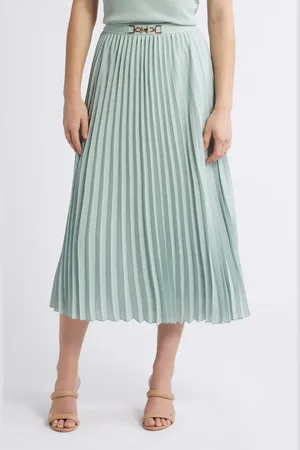 Anne Klein Belted Pleated Maxi Skirt in at Nordstrom, Size X-Large