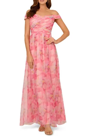 Adrianna Papell Sweetpea Off the Shoulder Tulle Gown in at Nordstrom, Size 2