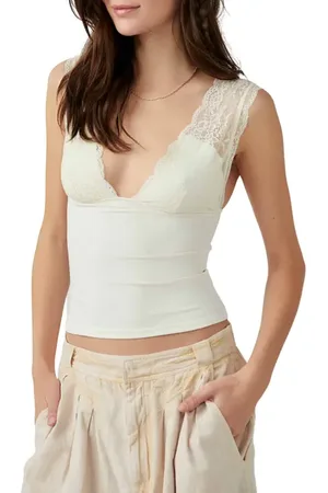 Free People Power Pay Lace Trim Camisole in at Nordstrom, Size Medium