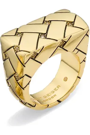Kurt Geiger Crystal Embellished Quilt Cocktail Ring in at Nordstrom, Size 7