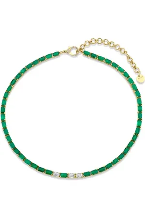 Shay Emerald & Diamond Tennis Necklace in at Nordstrom, Size 16