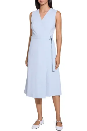 THEORY Sleeveless Linen Blend Wrap Dress in at Nordstrom, Size 8