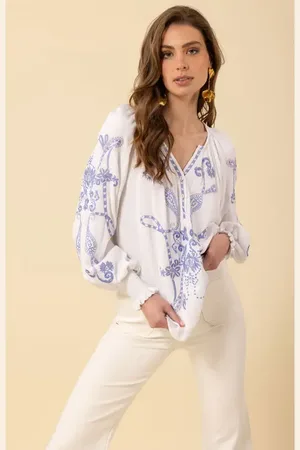 Hale Bob Jemma Embroidered Top in at Nordstrom, Size Medium