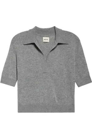 Khaite Jo Shrunken Stretch Cashmere Polo Sweater in at Nordstrom, Size X-Large
