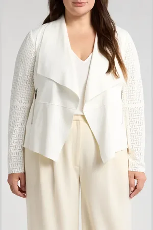 BAGATELLE Mixed Media Moto Jacket in at Nordstrom, Size 2X