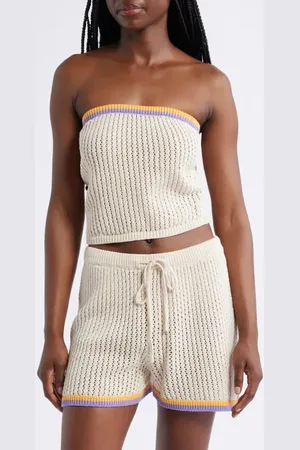 Rip Curl Cala Vadella Strapless Crochet Sweater in at Nordstrom, Size X-Small