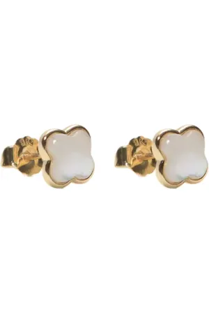 Argento Vivo Sterling Silver Clover Mother-of-Pearl Stud Earrings in at Nordstrom