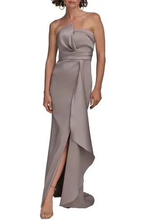 Donna Karan Asymmetric Strapless Satin Gown in at Nordstrom, Size 12