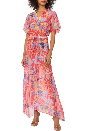 Vince Camuto Floral Handkerchief Hem Maxi Dress in at Nordstrom, Size X-Small