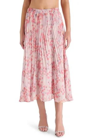 Steve Madden Raina Floral Pleated Midi Skirt in at Nordstrom, Size X-Large