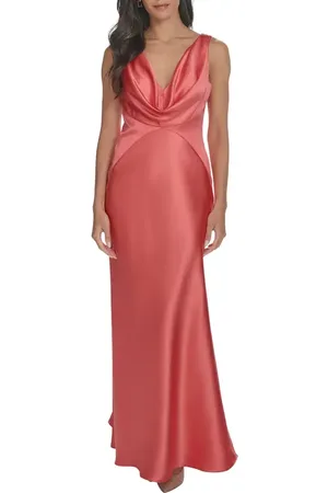 Vince Camuto Draped Neck Satin Gown in at Nordstrom, Size 2