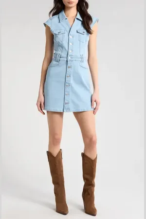 Paige Jaxsyn Denim Mini Shirtdress in at Nordstrom, Size 12
