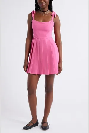 BP. Tie Strap Pleated Minidress in at Nordstrom, Size Medium
