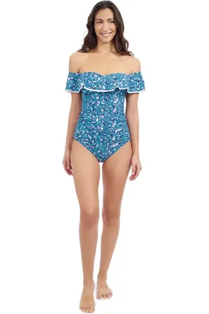 gottex Juliette Off-Shoulder Ruffle Tankini in at Nordstrom, Size 10