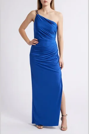 Vince Camuto Ruched Chain Detail One-Shoulder Gown in at Nordstrom, Size 8