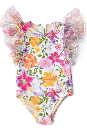 Shade Critters Summer Gardens Ruffle One-Piece Swimsuit in at Nordstrom, Size 12-18M