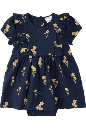 FIRSTS by petit lem Daffodil Print Cotton Skirted Bodysuit in at Nordstrom, Size 12M
