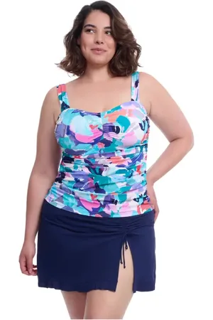 gottex Holi Full Figure Center Ruched Tankini Underwire Swim Top in at Nordstrom, Size 18W