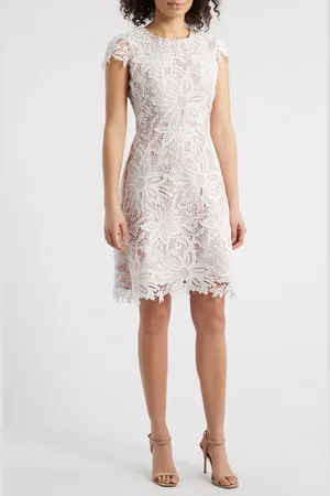 Vince Camuto Floral Lace Cap Sleeve Dress in at Nordstrom, Size 4