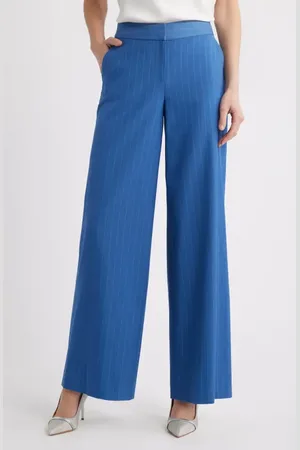 Tahari ASL Pinstripe Wide Leg Pants in at Nordstrom, Size 12