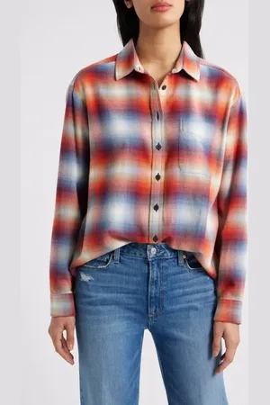 Pendleton Plaid Cotton Flannel Button-Up Shirt in at Nordstrom, Size X-Small