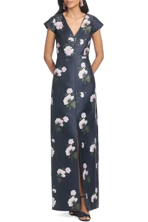 Sachin & Babi Della Floral Print Column Gown in at Nordstrom, Size 10