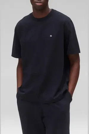 Reigning Champ Monogram Embroidered Midweight Jersey T-Shirt in at Nordstrom, Size Small
