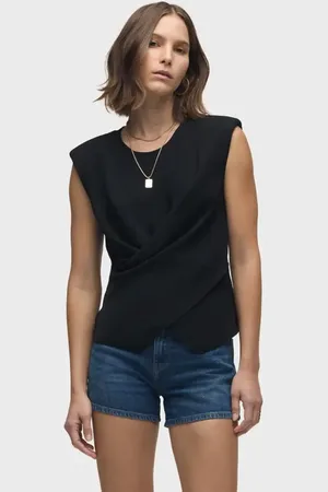 Hudson Shoudler Padded Wrap Sleeveless Tee in at Nordstrom, Size Large