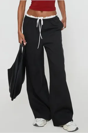 Princess Polly Pilly Lace Detail Drawstring Pants in at Nordstrom, Size 6