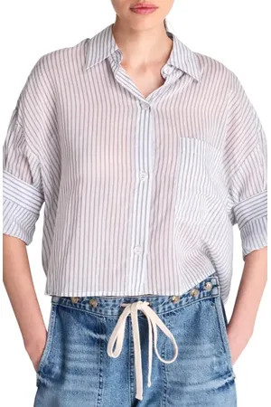 TWP Next Ex Crop Button-Up Shirt in at Nordstrom, Size Petite