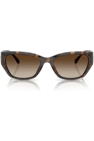 Michael Kors 56mm Geometric Sunglasses in Dark Tortoise /Smoke Gradient at Nordstrom
