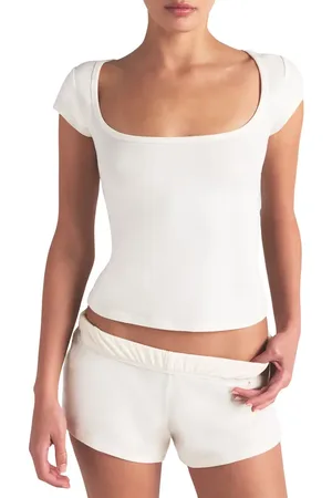 SKIMS Scoop Neck Cotton Blend Jersey T-Shirt in at Nordstrom, Size 2X