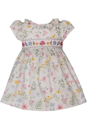 Iris & Ivy Floral Embroidered Accent Cotton Party Dress & Bloomers in at Nordstrom, Size 12M