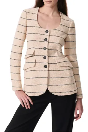 RAG&BONE Roslyn Stripe Cotton Jacket in at Nordstrom, Size 10