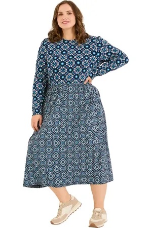 Fat Face Plus Size Fia Batik Midi Dress in at Nordstrom, Size 20
