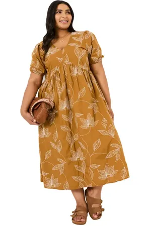 Fat Face Plus Size Remi Detail Midi Dress in at Nordstrom, Size 14