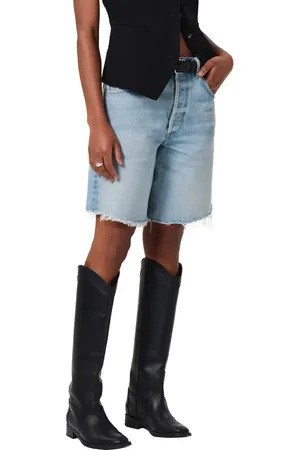 Citizens of Humanity Ayla Distressed High Waist Cutoff Denim Bermuda Shorts in at Nordstrom, Size 24