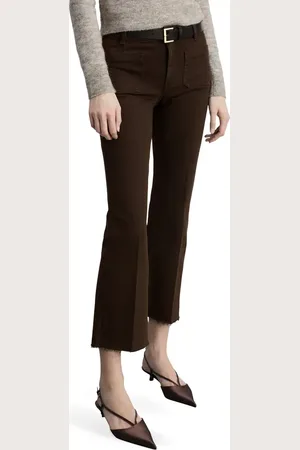 MANGO Patch Pocket Raw Hem Crop Flare Jeans in at Nordstrom, Size 4