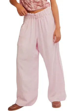 Free People Days End Pull-On Linen Blend Wide Leg Pants in at Nordstrom, Size Large