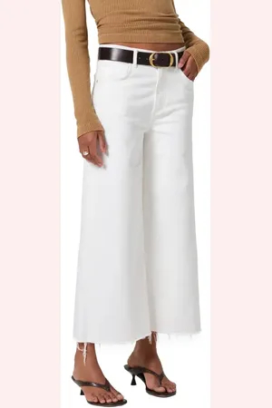 Citizens of Humanity Lyra Raw Hem High Waist Crop Wide Leg Jeans in at Nordstrom, Size 23