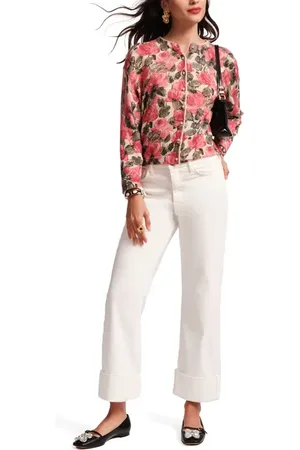 FRANCES VALENTINE Smarty Cuffed Jeans Solid Denim in at Nordstrom, Size 0