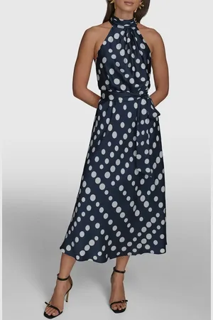 Donna Karan Polka Dot Midi Dress in at Nordstrom, Size 12